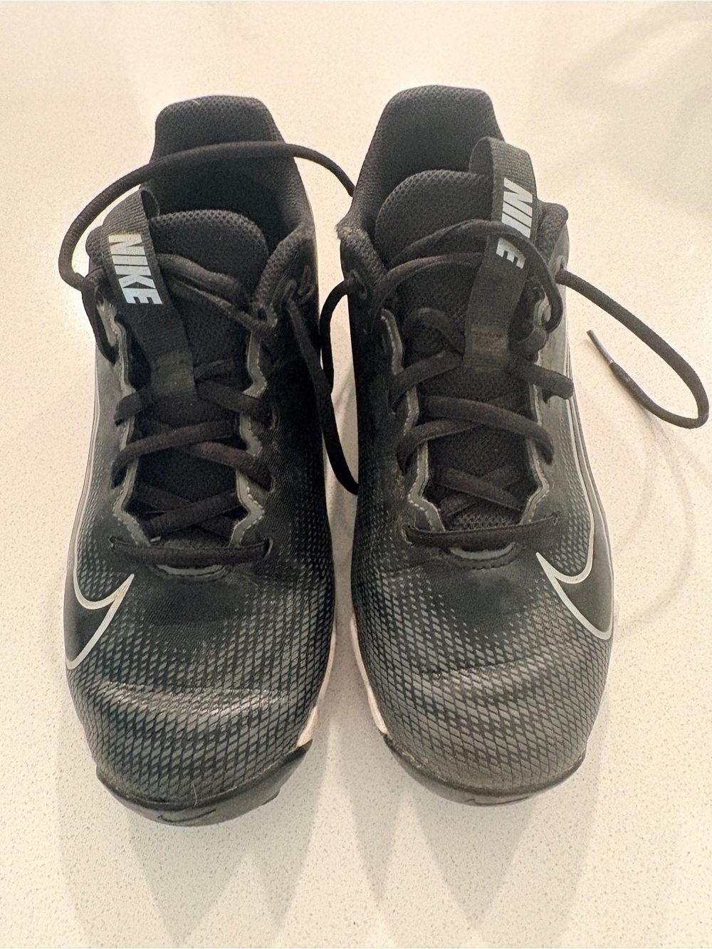 Nike Boys Black Athletic Shoes with White Swoosh